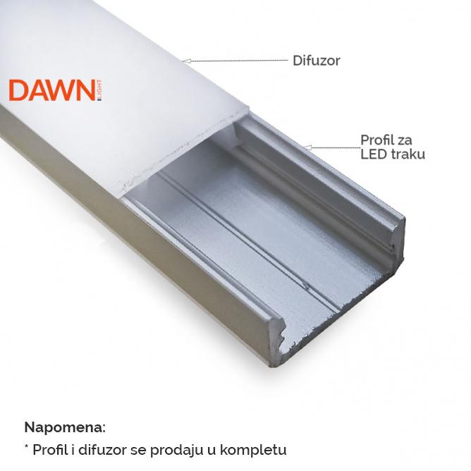 LED PROFIL KOMPLET SIVI ALP002